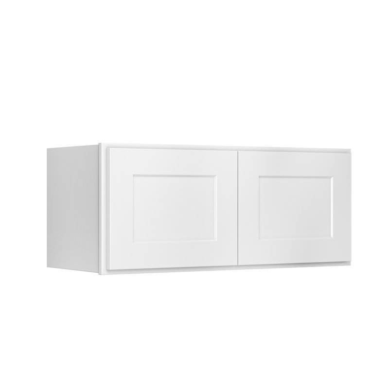 Armoire murale prête à assembler 2 portes, Blanc shaker, L 30 po x H 12 po x P 12 po