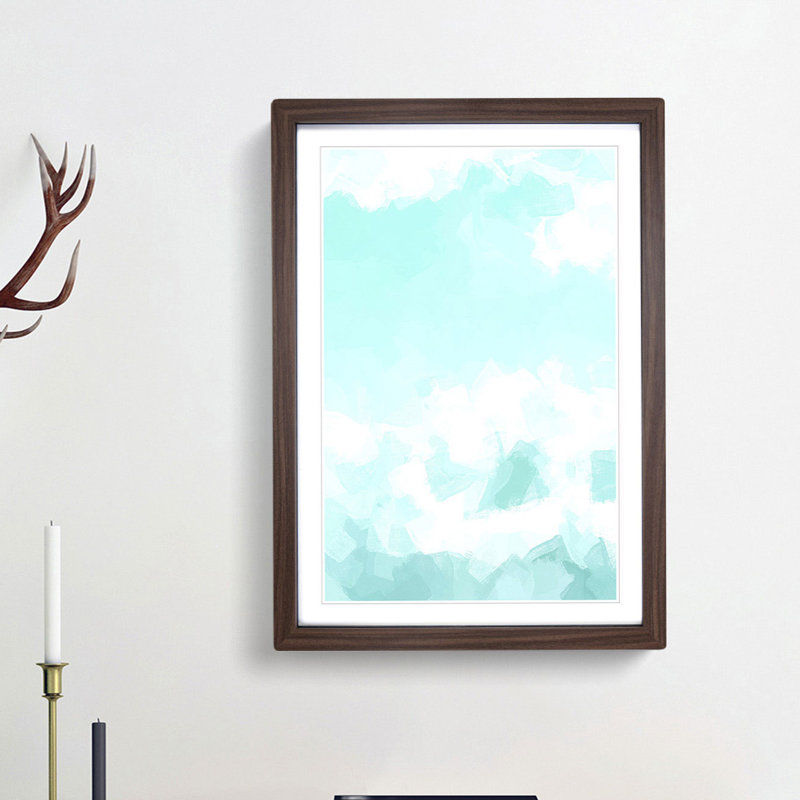 Clouded in Abstract - Picture Frame Graphic Art Print, 48cm H x 36cm W x 2cm D, Walnut Framed