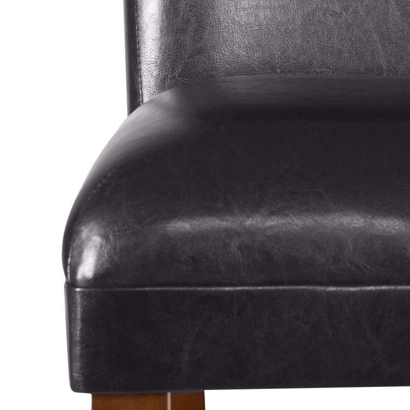 Taib Upholstered Counter Stool, Brown Faux Leather