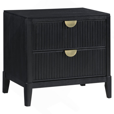 Mason Black 2-Drawer Nightstand