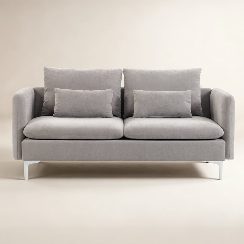 Canapé modulaire contemporain avec coussins, 70.9" W, Linen Chenille