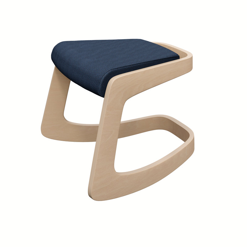 Tabouret Makau, Bleu marine, Bois clair