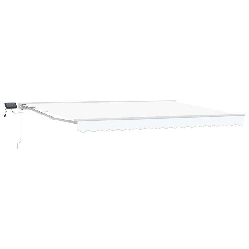 VidaXL Polyester Cover Retractable Patio Awning, 450cm W x 350cm D, Solid Color, White