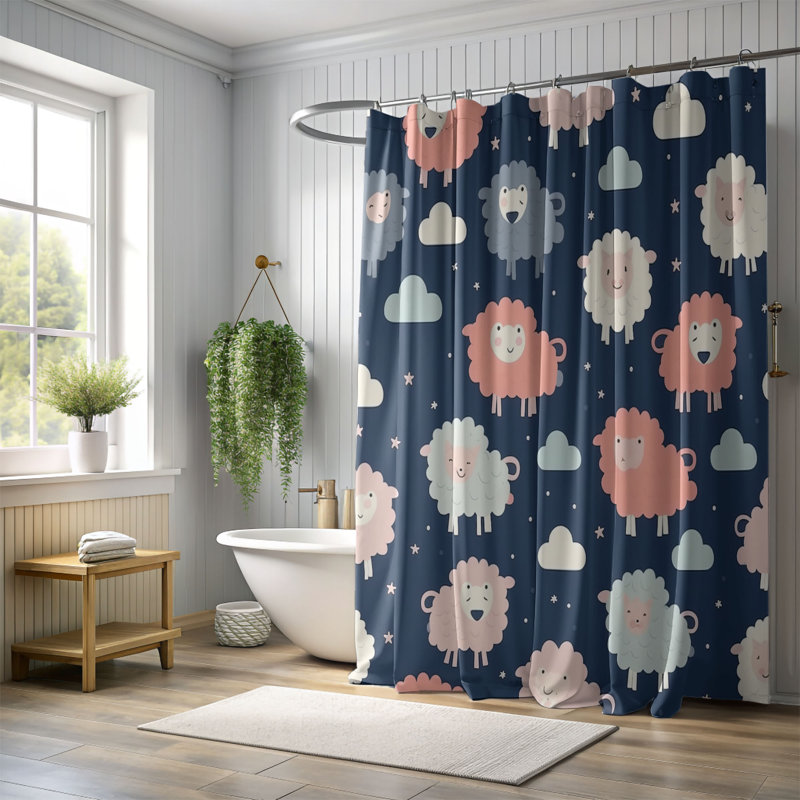Blissful Bedroom - Premium Shower Curtain, 74"H x 71"W