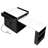 Modern Black Kitchen Island With Extendable Table, Double Storage, 1 Cabinet, 2 Side Open Shelves, Power Outlet 82.7 Inch Double Port, Locking Wheels-1134356101