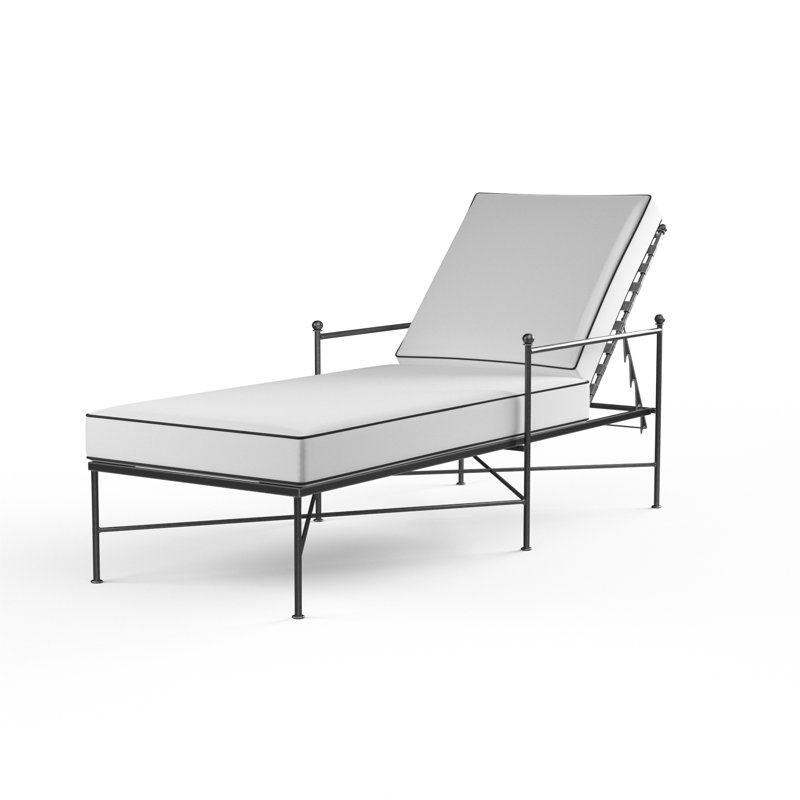 Lucier 26" Sunbrella® Patio Chaise Lounge, Canvas Natural Sunbrella® Canvas