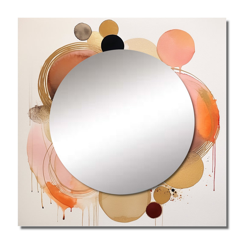 Moiriosa - Miroir mural géométrique de salon, 29 po x 29 po