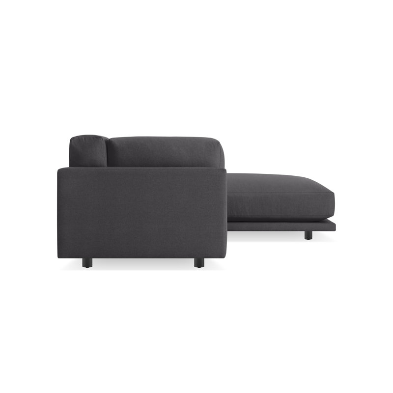 Sunday Chaise Sectional, Agnew Gray Textured Basketweave, Right Hand Facing