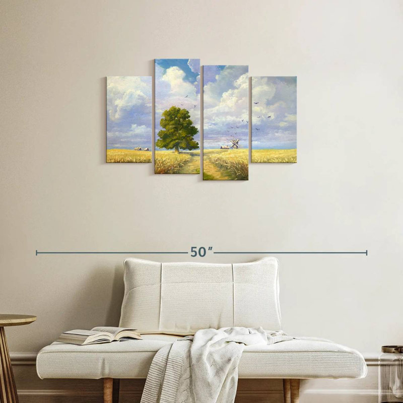 Harnek Fluffy Cloud Wheat Field, 22" H x 36" W