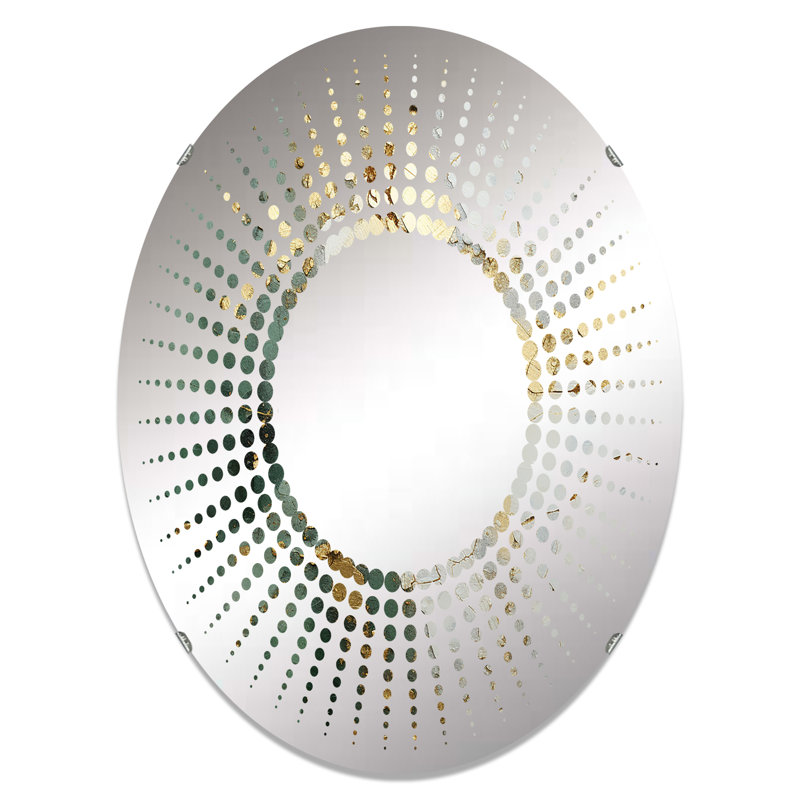 Or et peinture verte Fusion - Miroir décoratif Starburst-MIR115857-Ovale, L 20 po x H 30 po