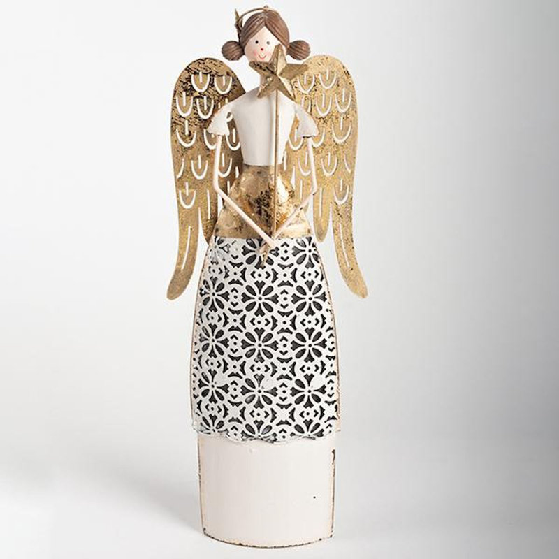 Statuette Encline Angel tenant une baguette étoilée