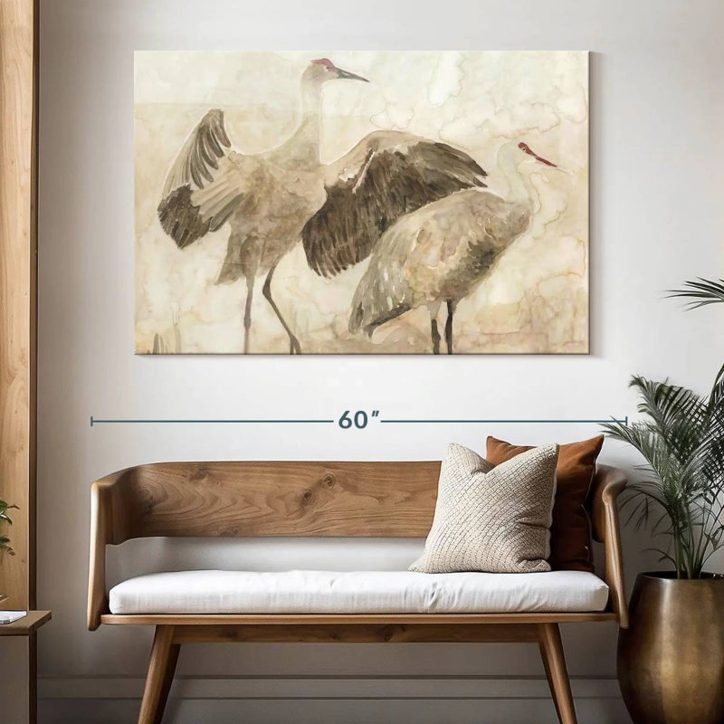 Brampt Two Sandhill Cranes, 34" H x 51" W