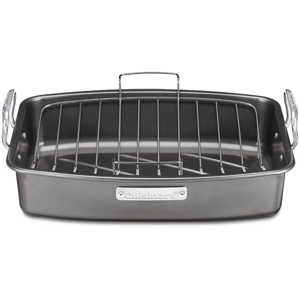 Farberware Classic Traditions Stainless Steel Roaster/Roasting Pan with  Rack, 17 Inch x 12.25 Inch