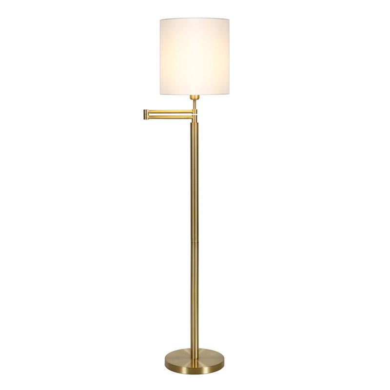 Lampe sur pied à bras pivotant 62 po Lakwan, Or