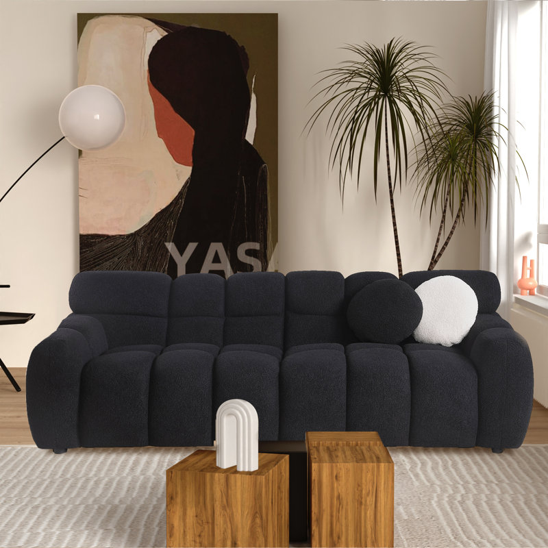 Canapé Kieayla de 86,61 po Boucle, Noir