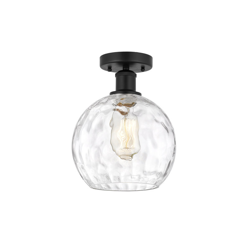 Plafonnier semi-encastré 1 lumière Cindi, Noir mat, H 10,13 po x l 8 po x P 8 po