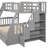Twin-Over-Full Bunk Bed With Drawers，Ladder And Storage Staircase