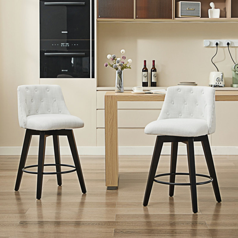 Ensemble de 2 tabourets de bar pivotants, Blanc