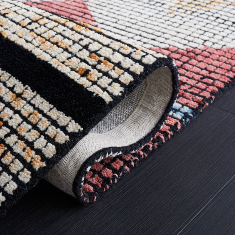Ivory and Gold Abstract Hand-Tufted Wool Area Rug