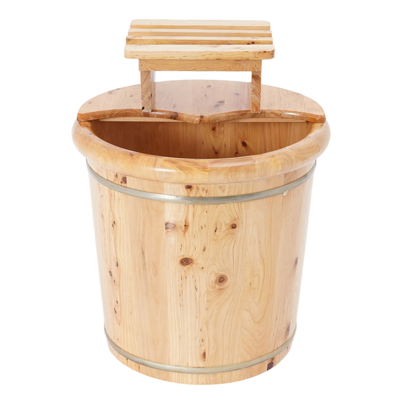 Footbath Bucket Footbath Barrel Wooden Footbath Bucket With Lid And Stool For Relieve Fatigue, Improve Sleep