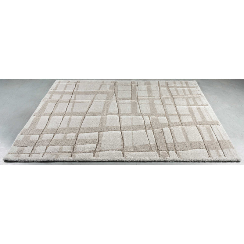 Geometric Shapes 133cm X 195cm Area Rug, Rectangle 133 x 195 cm, Cream