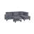 Sectional sofa with chaise longue and footstool