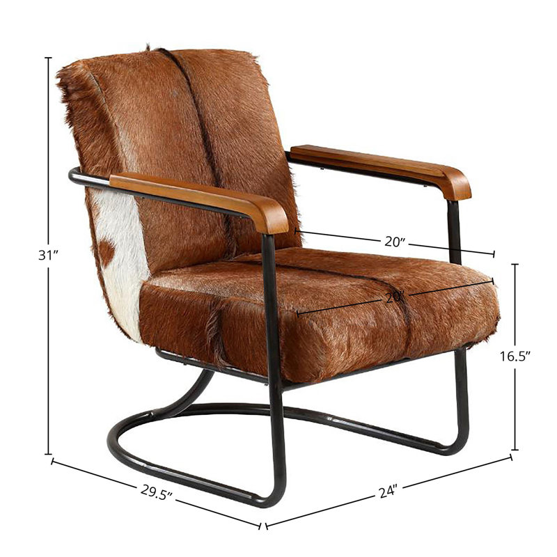 Vistan Cow Hide Upholstered Occasional Chair