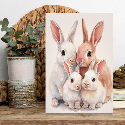 Adorable Rabbit Family by Ohkimiko - Wrapped Canvas Print
