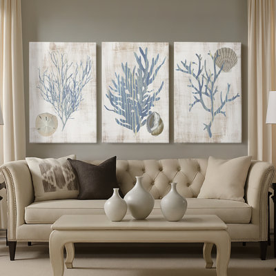 Varech I - Toile tendue sur mesure avec châssis - 3 pièces