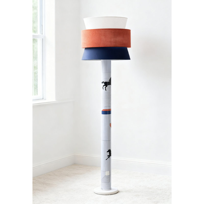 Wabi-Sabi Style Linen, Marble & PVC Floor Lamp。