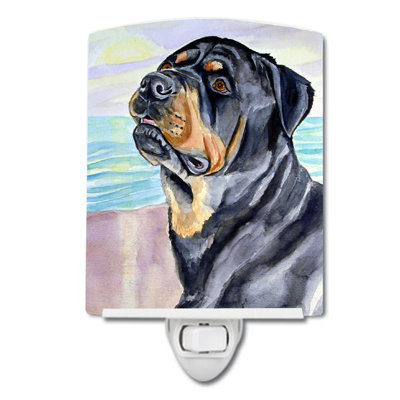 Éclairage de nuit en céramique rottweiler