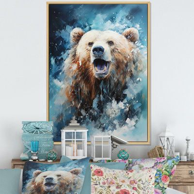 Ours abstrait en mouvement sur toile