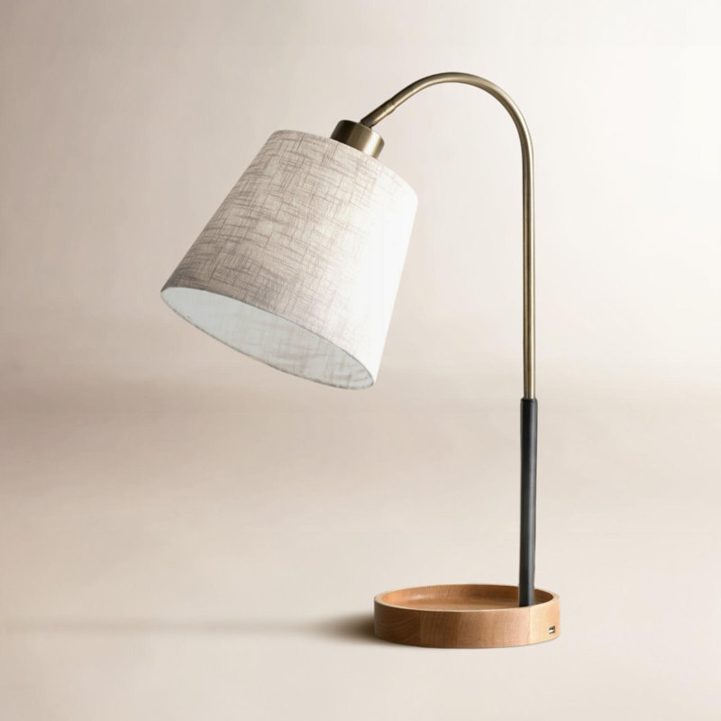 Lampe de table en laiton naturel / noir / antique 21 po Varuna