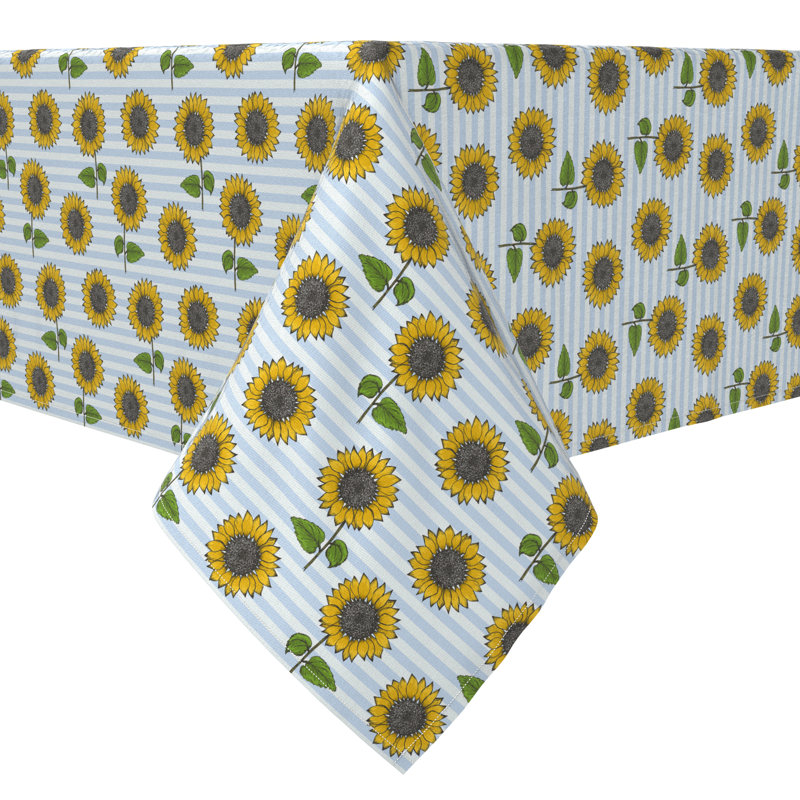 Rectangular Floral Cotton Twill Tablecloth
