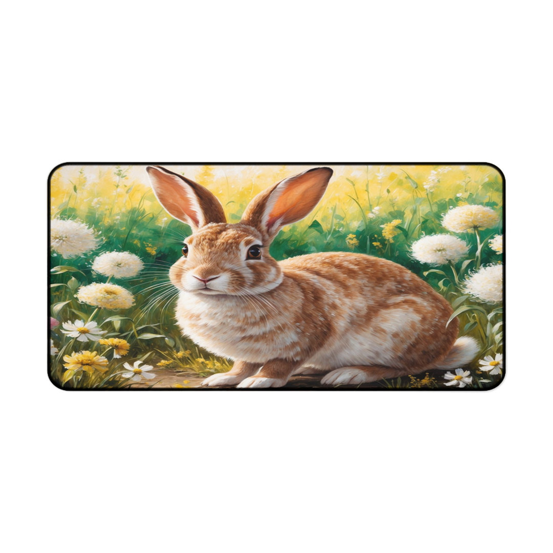 Painted Rabbit Dandelion Desk Mat