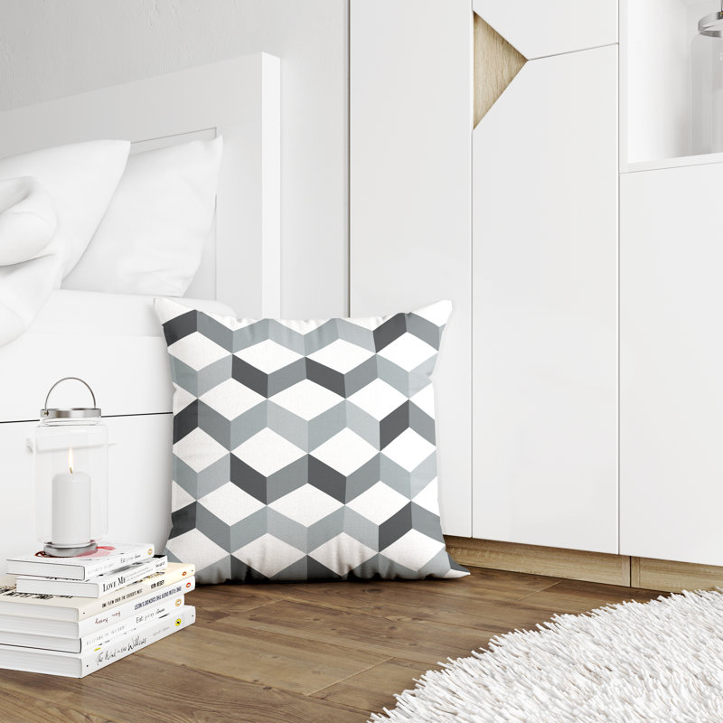 Housse et insert de coussin décoratif en polyester, L 15 po x H 15 po, gris