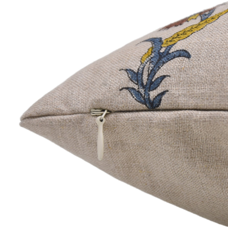 Housse de coussin en lin fabriquée à la main Fab divine, Rectangulaire, H 14 po x l 36 po, Floral jonquille