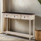 Entryway Console Table With Drawers And Bottom Shelf – Space-Saving Sofa Table With Extra Storage And Projecting Drawers