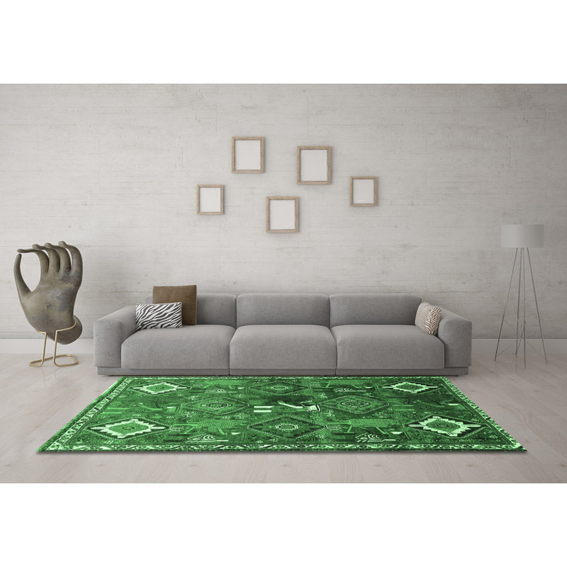 Washable Oriental Indoor Rug, Square 3'