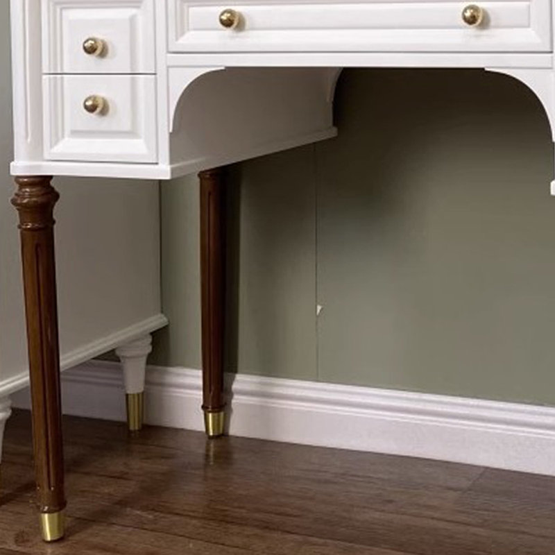 American Country-style Vintage Writing Desk, White