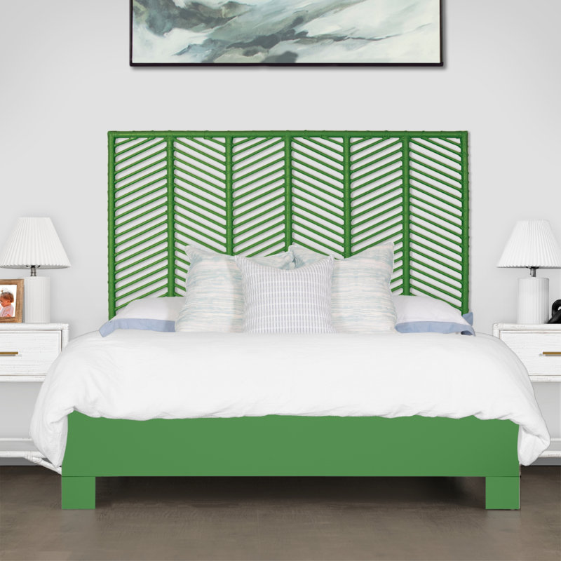 Tête de lit Liam, Vert vif, Lit double