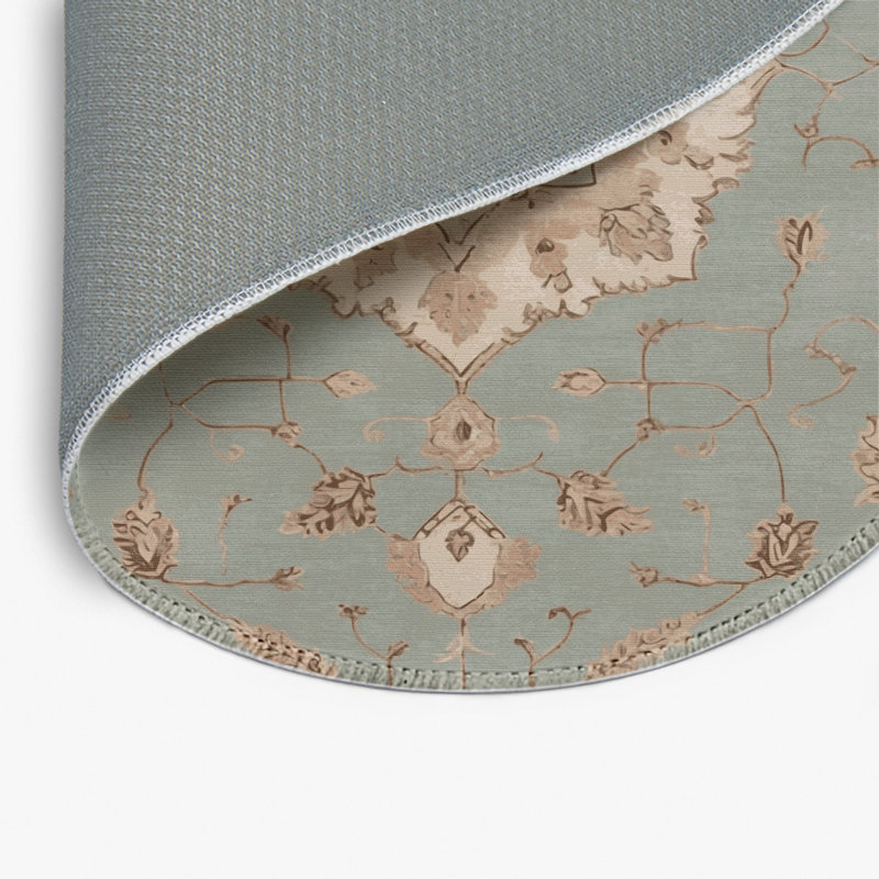 Tapis gris d'intérieur et d'extérieur Tabriz, Rond 5 pi