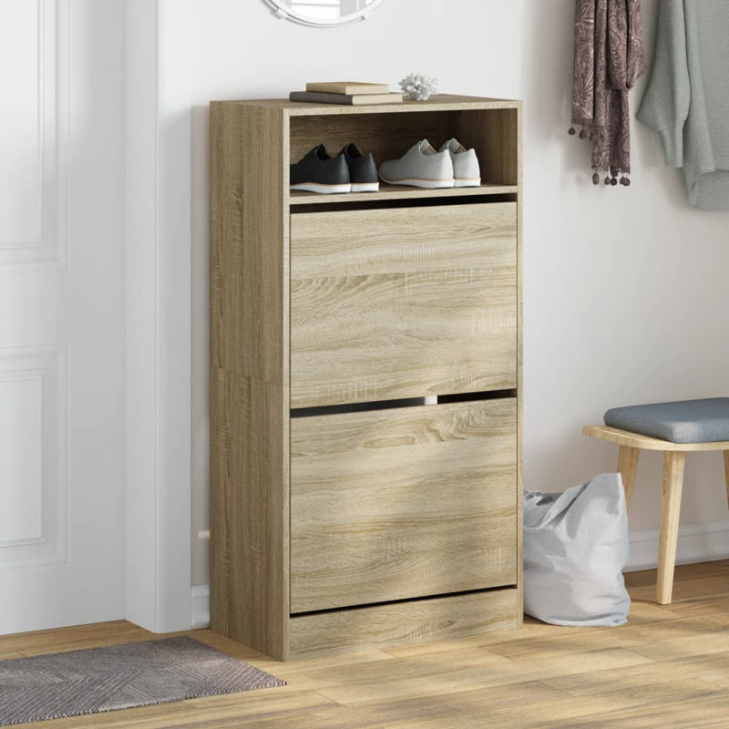 6 Pair Shoe Storage Cabinet, Sonoma Oak