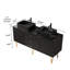 Meuble-lavabo 60 po avec 2 cuves rectangulaires noires Cermaic