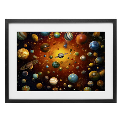 Cosmic Marbles Galaxy Framed Print Under Glass, design by Ray Powers