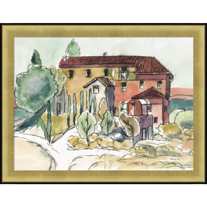 «Tuscan Farmhouse» par Stellar Design Studio, art mural encadré