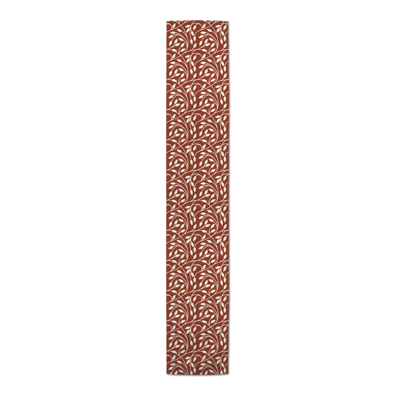 Circle Vine Pattern Yellow 4 Table Runner, Red