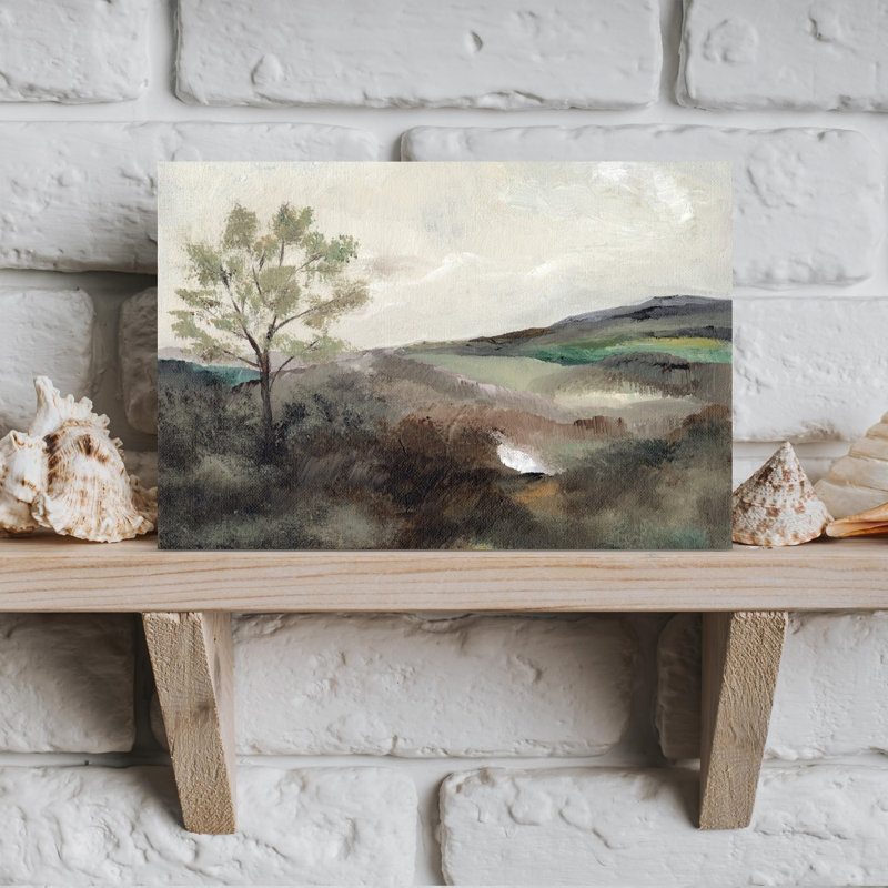 «Misty Countryside Tree Peaceful Serene Tranquil Landscape Nature», art mural