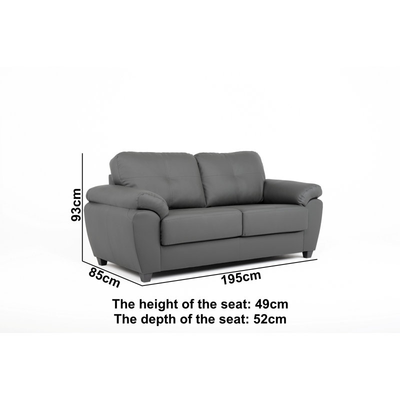 Capri 3 Seater Sofa Faux Leather