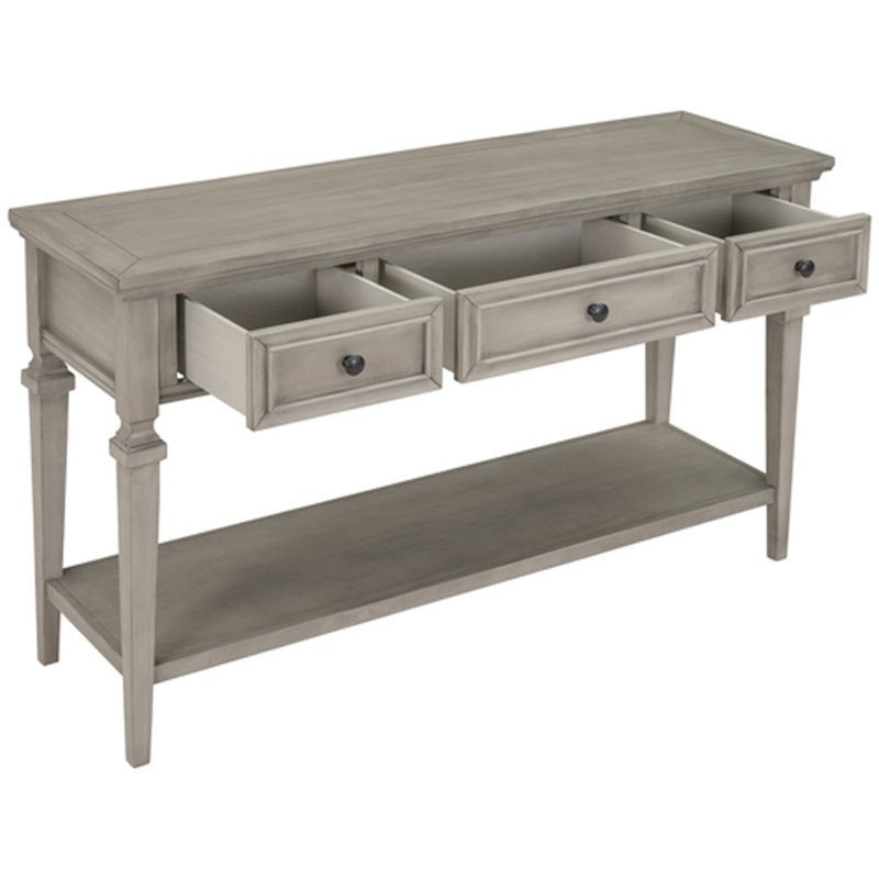 Console de 50 po Dmitry, table de couloir, table de vestibule avec tablette inférieure, Gris